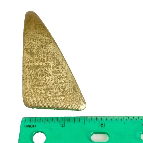 Vintage Gold Metallic Fabric Atomic French Barrette 80s 90s Leeza Long Hair 3.5" - Picture 7 of 7